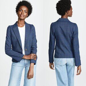 BB Dakota | 'Hold Your Horses' Plaid Blazer | Sz L | Admiral Blue | NWT